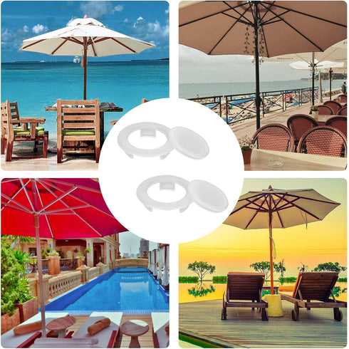 2 Sets Patio Table Umbrella Hole Ring and Cap Sets, Patio Table Umbrella Hole Insert Plug and Stopper Replacement Accessories for Outdoor Garden U...