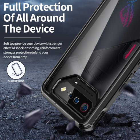 Foluu for Asus ROG Phone 7/ROG 7 Ultimate Case, Hard PC Back & Soft TPU Bumper Protective Shockproof Scratch Resistant Case for Asus ROG Phone 7/R...