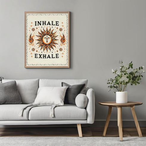 Posterizer 1 pcs-Inhale Exhale Boho Yoga Typographic Print-Quotes and Poems-Gift For Buddhism Meditation philosophy Fans- unframed wall art...