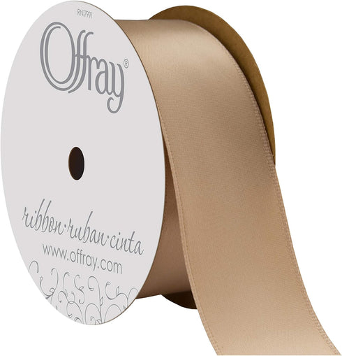 Berwick Offray 1.5" Single Face Satin Ribbon, Champagne Beige, 25 Yds...