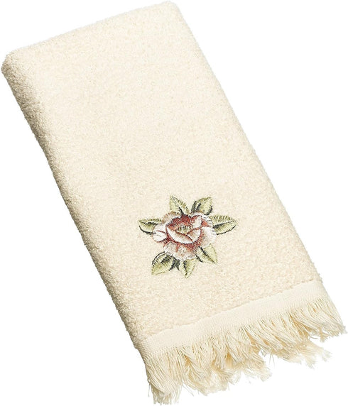 Avanti Linens Rosefan Fingertip Towel, Ivory, 18.00" x 11.00"...