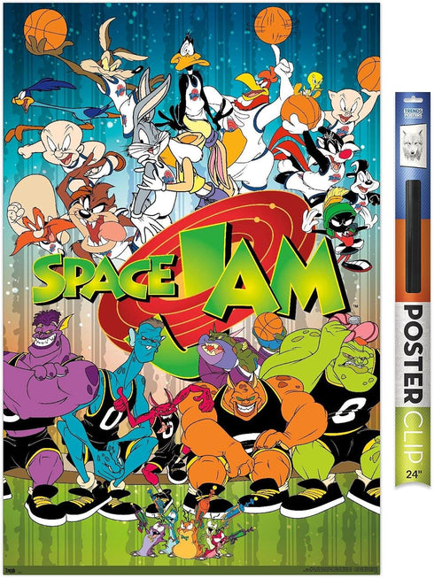 Trends International Looney Tunes: Space Jam - Classic Wall Poster, 22.375" x 34", Poster & Clip Bundle...