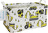 LANGYASHAN Rectangular Storage Bin Collapse Canvas Fabric Cartoon Storage Basket with Handles for Organizing Home Kitchen Boys and Girls Toys Offi...