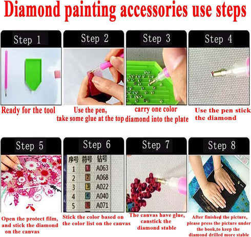 Diamond Painting Accessories & Art Tool-42 Diamond Painting Glue Clay-DIY Embroidery Wax Tacky Kit-3 Stitch Dot Paint Pen for Craft 5D Cross(64 Nu...