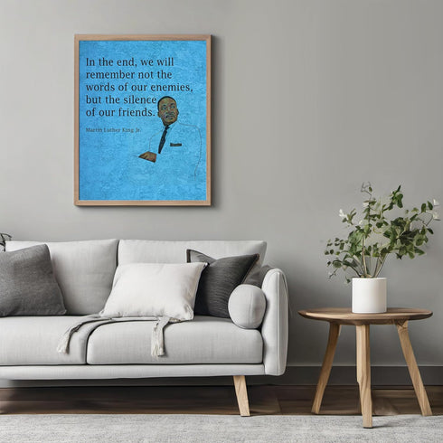 Posterizer 1 pcs-We Will Remember The Silence of Friends-Martin Luther King Jr.-Afro-American Art Collection- Gift for Patriots, America Fans- un...