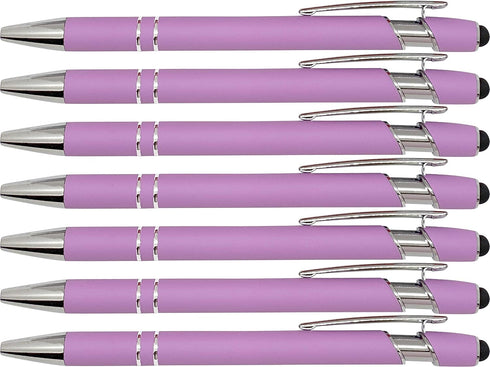 Pastel Rubberized Soft Touch | Pastel Colors | Ballpoint Pen with Stylus Tip a stylish, premium metal pen, black ink, medium point (Pastel Purple,...
