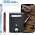 GSOIAX Mens Slim Wallet RFID Blocking Bifold wallets for men Minimalist Genuine Leather Carbon Fiber Card Holder Money Clip Thin Mens with Gift Bo...