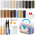 FTEVEN 43 Pieces Upholstery Repair Sewing Kit, Heavy Duty Sewing Kit with Leather Sewing Thread, Big Eye Sewing Needle, Sewing Awl for Furniture,C...