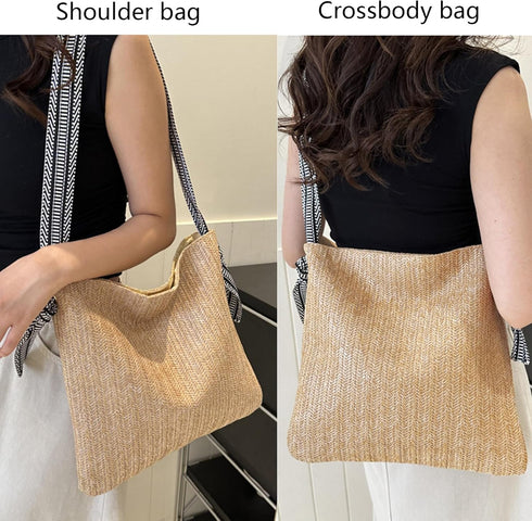 Summer Purses Shoulder Bag Tote Bag For Women Beach Bag Straw Bag,Beach Vacation Essentials Straw Beach Bag...