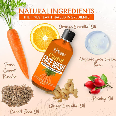 Carrot Face Wash for Skin Brightening – Natural Carrot Soap for Spots on Face, Body, Neck, Underarm – Carotene Reduces Acne, Brightens, & Evens Sk...