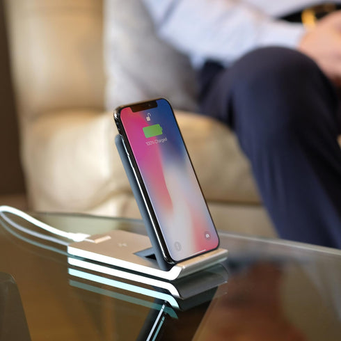 TYLT Fold 10W Wireless Charging Pad and Adjustable Stand (Black), Qi-Certified Wireless Charger for iPhone X, iPhone 8/8 Plus, Samsung 9/S9+/S8/S8...