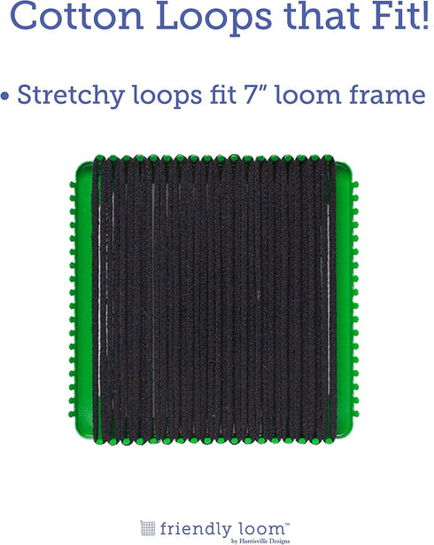 Friendly Loom | 7” Traditional-Sized Black Potholder Weaving Loops | Craft 2 Cotton Potholders...