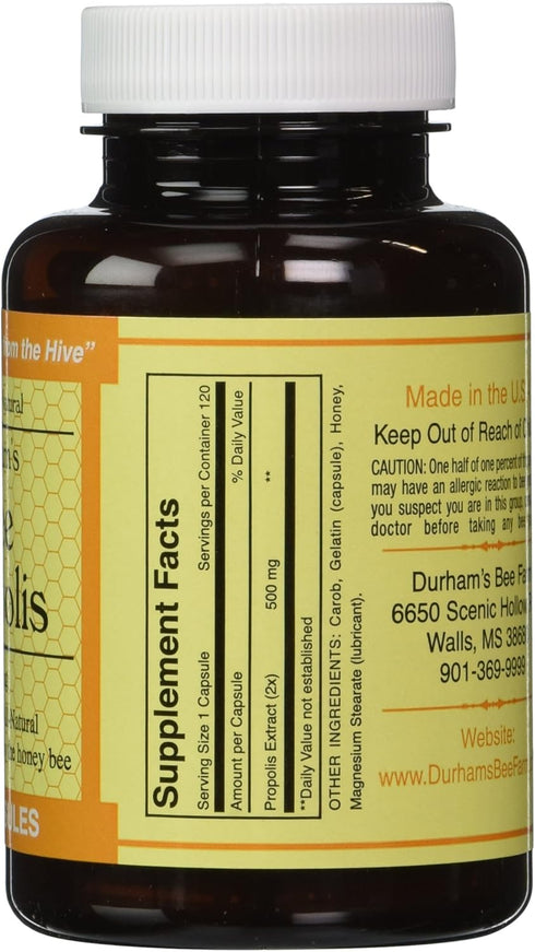 Durham's Bee Propolis 500mg 120 Capsules...