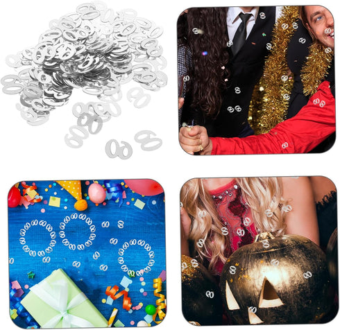 AMOSFUN 1200pcs Number 60 sequins confetti plastic confetti for 60th birthday party anniversary decoration(Silver)...