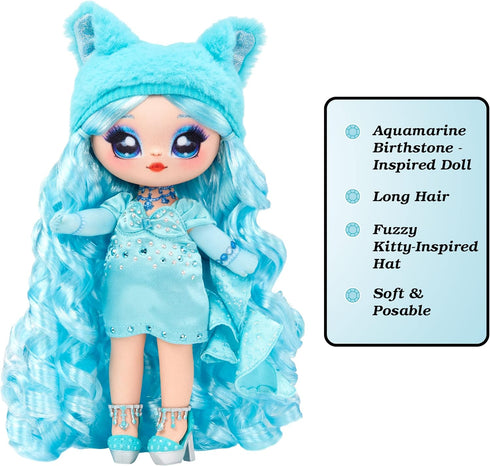 Na Na Na Surprise Sweetest Gems™ Marina Tealstone 7.5" Fashion Doll Aquamarine Birthstone Inspired with Blue Hair, Charmeuse Dress & Brush, Poseab...