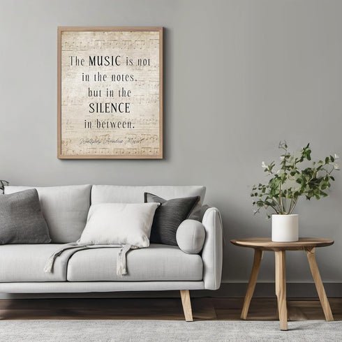 Posterizer 1 pcs-Music Is Not in the Notes-Mozart-Musical Art Collection-Gift for Music Fans-Decor for Home & Office- unframed wall art...