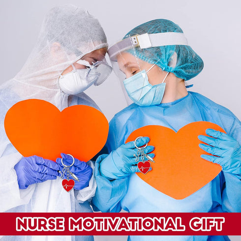 Yinkin 24 Pcs Nurse Keychain Nurse Party Favors Nurse Week Gifts Nurses Appreciation Gifts for Women(Red Heart)...