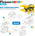 PicassoTiles STEM Kids Solar Powered Dinosaur Robot Educational Learning Engineering Building Toy 3-in-1 Creative Unique Transformation Renewable ...