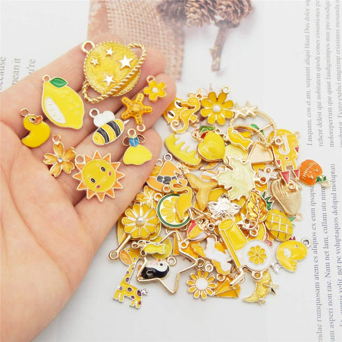 Julie Wang 60Pcs 30 Pairs Enamel Charms Pendants for Jewelry Making Bulk lot Necklace Earrings Bracelets Craft DIY...