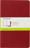 Moleskine Cahier Journal, Soft Cover, Large (5" x 8.25") Plain/Blank, Cranberry Red, 80 Pages (Set of 3)...