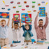 Outus 33 Pcs Hero Theme Classroom Decorations Bulletin Board Set Hero Posters and Banners Hero Sayings Cityscape Cutouts for Classroom Pre School ...
