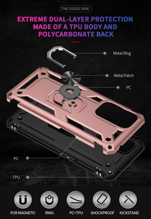 Military Grade Drop Impact for Oneplus 9 Case Oneplus 9 5G Case 360 Metal Rotating Ring Kickstand Holder Armor Heavy Duty Shockproof Case for Onep...