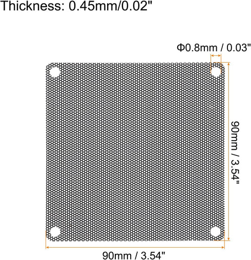 MECCANIXITY 6PCS PC Dust Filter, 90x90mm PVC Computer Case Cooler Dustproof Mesh Cover Fan Grills for Computer Chassis Speakers, Black...
