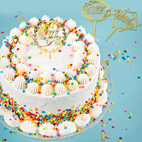 12 Pieces Acrylic Happy Birthday Cake Topper Glitter Birthday Cupcake Topper Pick Decorations for Birthday Party Cake Desserts Pastries, 6 Styles ...