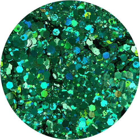 TORC 4 OZ Emerald Green Holographic Glitter 4 Ounce Mix Chunky Glitter Bulk for Resin Craft Cosmetic Art Festival Decoration St. Patrick's Day Dec...