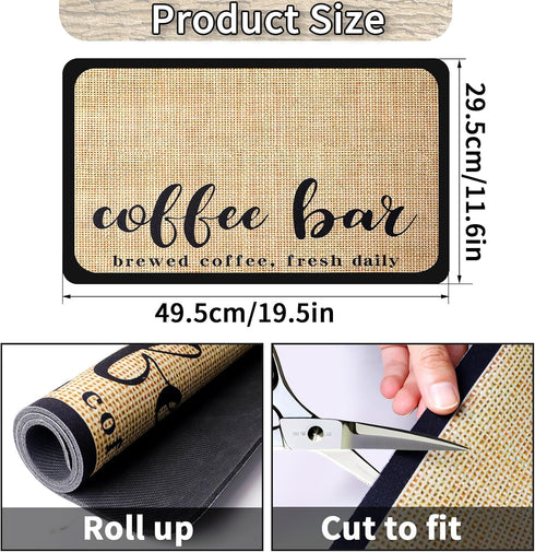Coffee Mat Coffee Bar Mat Hide Stain Absorbent Drying Mat with Waterproof Rubber Backing Fit Under Coffee Maker Coffee Machine Coffee Pot...