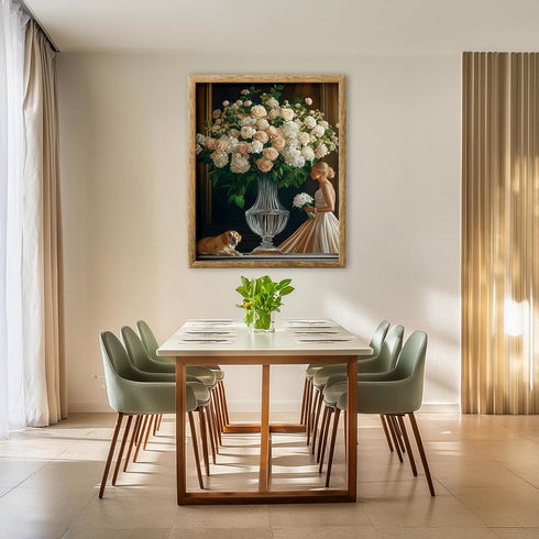 Posterizer 1 pcs-lush arrangement of roses and wild flowers 3-Floral & Botanical Art Gift for Art Lovers Decor for Home & Office- unframed wall ar...