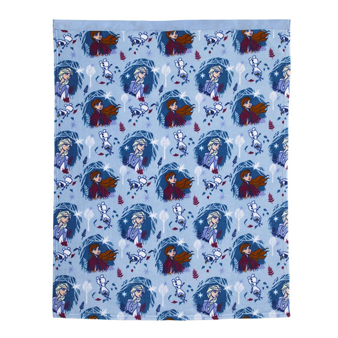 Disney Frozen 2 - Magical Journey - White Super Soft Toddler Blanket, Light Blue, Lavender, Teal...