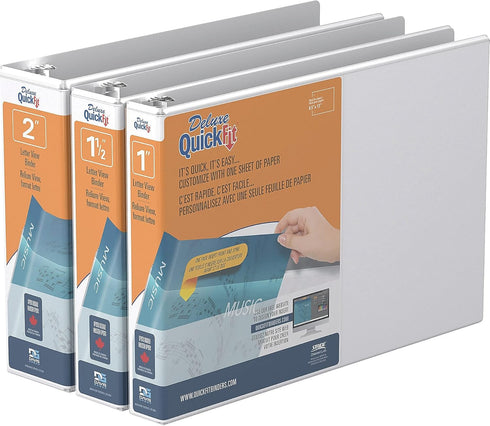 QuickFit Heavy-Duty Landscape 3-Ring Binder, Round Ring, 8 1/2 Inches by 11 Inches, 2 Inch, White...