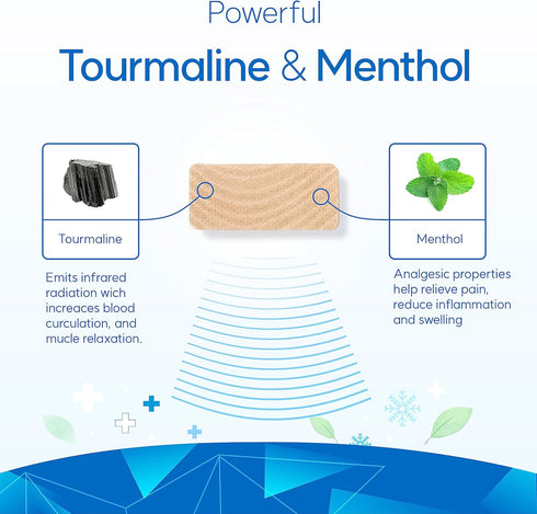 Bio Health Pain Relief Patches with Tourmaline for Back, Neck, Shoulder, Knee Pain and Muscle Soreness, 3 Different Sizes - 8 Hour Pain Relief - 4...