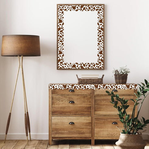 Whaline 98.4ft Cow Print Bulletin Board Borders 3 Sizes Brown White Highland Cow Die-Cut Bulletin Board Trim for Cow Party Birthday School Classro...