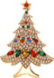 Flyonce Multi Colored Christmas Tree Brooch, Rhinestone Crystal Christmas Pins and Brooches for Women...
