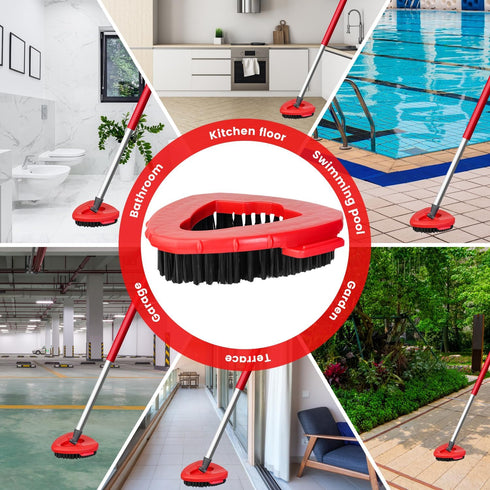 Scrub Brush Replacement Head Compatible with O Ceda EasyWring Spin Mop 1 Tank System,Triangle Hard Bristle Cleaning Brush Shower Floor Scrubber fo...