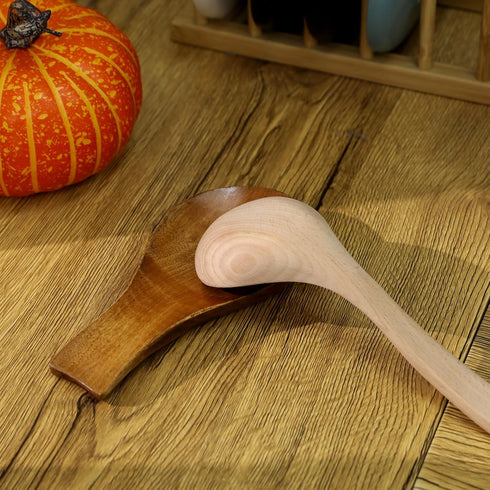 Wooden Spoon holder, Boho Spoon Rest for Stove Top Spatula Holder Wood Spoon Rest Larger Farmhouse Utensil Rest for Kitchen Counter Decoration Bam...