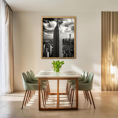 Posterizer 1 pcs-black and white city landscape of skyscrapers-Manhattan 2-Photography Art-Gift for Men Women Teens-Decor for Home & Office- unfra...