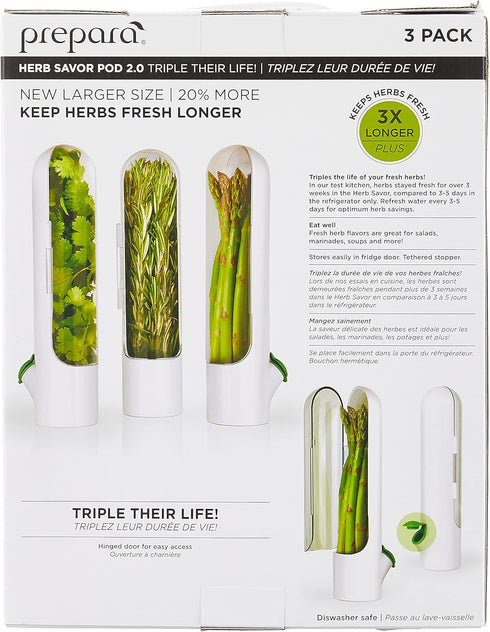 Prepara Herb Savor Pod 2.0, Set of 3,White...