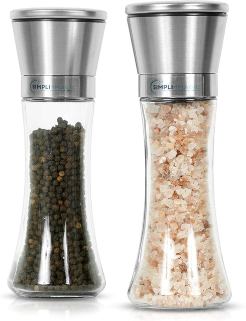 Salt and Pepper Grinder Set with Holder...