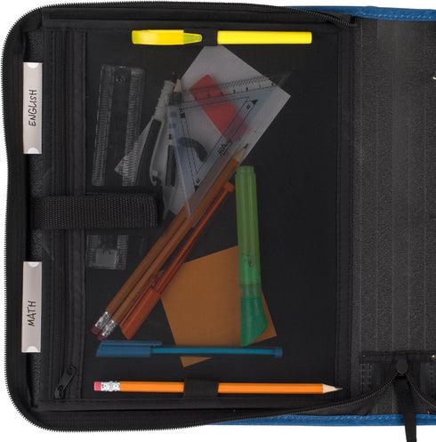 Five Star Zipper Binder, 1-1/2 Inch 3-Ring Binder for School, 3 Pocket Expanding File, 500 Sheet Capacity, Blue (72202)...