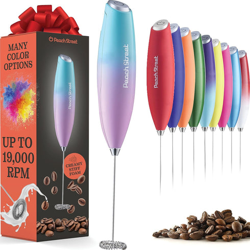 Powerful Handheld Milk Frother, Mini Milk Foamer, Battery Operated (Not included) Stainless Steel Drink Mixer for Coffee, Lattes, Cappuccino, Frap...