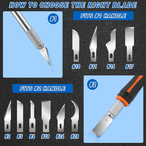 DIYSELF 100 Pack Exacto Knife Blade Refills #18, Hobby Blades Replacement, #18 Craft Knife Blades for Scrapbooking, Stencil, High Carbon Steel Exa...