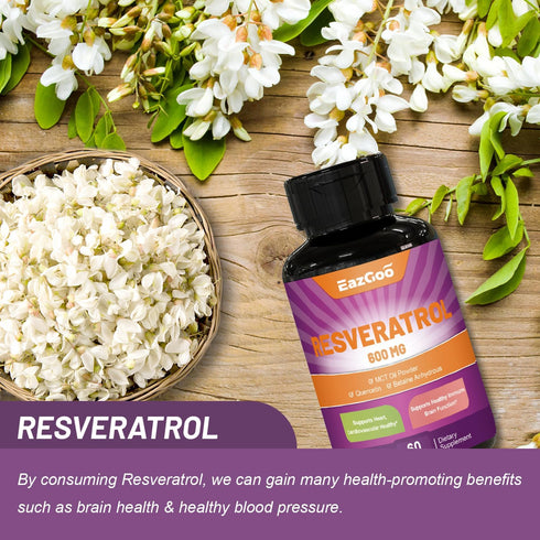 Resveratrol 600 mg, Trans-Resveratrol Supplement, Antioxidant Health Aging Support...