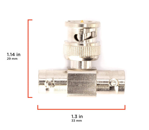 THE CIMPLE CO - BNC T Adapter - T-Shaped Coax Splitter - 1 Male Port to 2 Female Ports, Coaxial Cable Extension - 4 Pack...