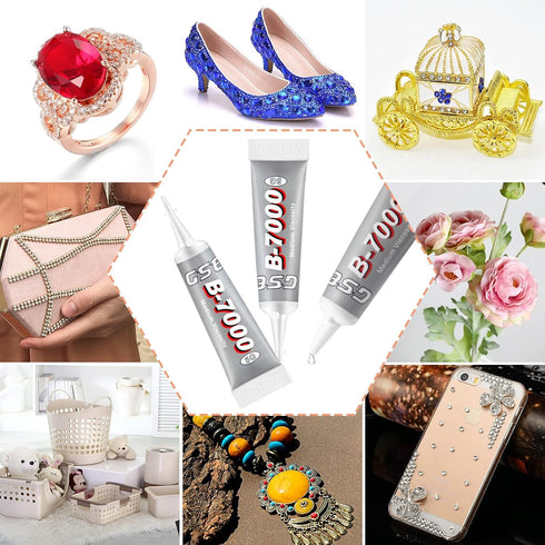 B7000 Glue Clear Adhesive Jewelry Bead B-7000 Glue for Jewelry Rhinestone DIY Cell Phone Repair Clothes Glass Metal Stone Beads Wooden Small Part ...