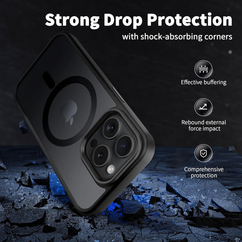 CACOE Magnetic Case for iPhone 15 Pro Max 2023 6.7 inch-Compatible with MagSafe & Magnetic Car Phone Mount,Anti-Fingerprint TPU Thin Phone Cases C...