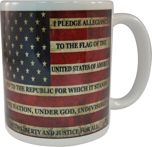 Rogue River Tactical Patriotic USA Flag Funny Coffee Mug Novelty Cup Gift America Pledge of Allegiance...