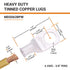SELTERM 2pcs 6 AWG 3/8" Stud Tinned Copper Wire Lugs, Battery Lugs, Ring Terminals, Battery Cable Ends, 6 Gauge Ring Terminal Connectors, UL Marin...